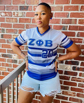 Zeta Phi Beta Striped Baseball Jersey