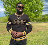 Alpha 1906 Black Chenille Crewneck