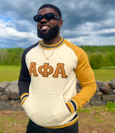 Alpha Nuetral Opposite Sleeve Crest Chenille Crewneck