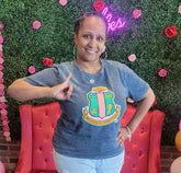 AKA Denim Chenille Crest Premium Shirt