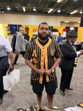 Alpha Black Pinstripe Button Up Baseball Jersey