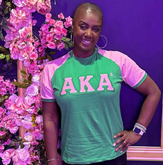 AKA Pink/Green Premium Raglan Shirt