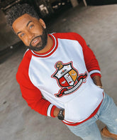 Kappa White/Red Crest Chenille Crewneck
