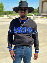 Phi Beta Sigma Black 1914 Chenille Crewneck