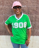 AKA 1908 Premium Chenille Ringer V-Neck Shirt