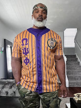 Omega Gold Pinstripe Button Up Baseball Jersey