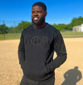 Alpha Black on Black Chenille Crewneck