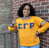 SGRho Gold Chenille Pocket Crewneck