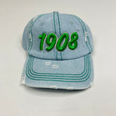 1908 Light Denim Distressed Hat