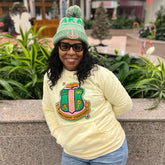 AKA Crest Neutral Pocket Chenille Crewneck