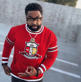 Kappa Red Crest Stripe Chenille Crewneck