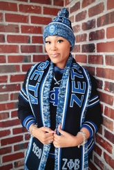 Zeta Black Scarf and Hat Set