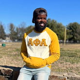 Alpha Neutral/Gold Chenille Pocket Crewneck