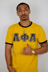 Alpha Premium Old Gold Ringer Shirt