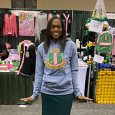 AKA Chenille Crest Washed Denim Hoodie