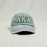 AKA Light Denim Distressed Hat
