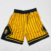 Alpha Gold Pinstripe Heavy Mesh Basketball Shorts