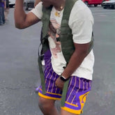 Omega Pinstripe Heavy Mesh Basketball Shorts