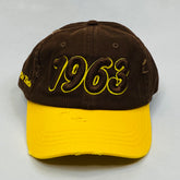 “1963” Iota Phi Theta Brown & Yellow Gold distressed hat