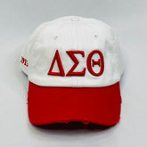 “ΔΣΘ” Delta Sigma Theta White & Red Hat