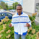 Sigma White 3M Reflective Bomber Jacket