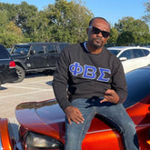 Phi Beta Sigma Black Pocket Chenille Crewneck
