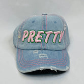 “PRETTY GIRL” Light Denim Hat