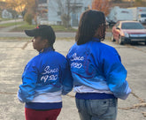 Zeta Phi Beta Faded Bomber Jacket With Back Embriodery
