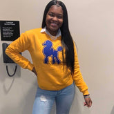 Poodle Gold Chenille Pocket Crewneck