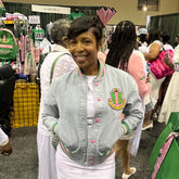 AKA Light Blue Denim Bomber Jacket Read Description