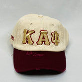 “KAΨ” Kappa Alpha Psi Kream & Krimson distressed hat