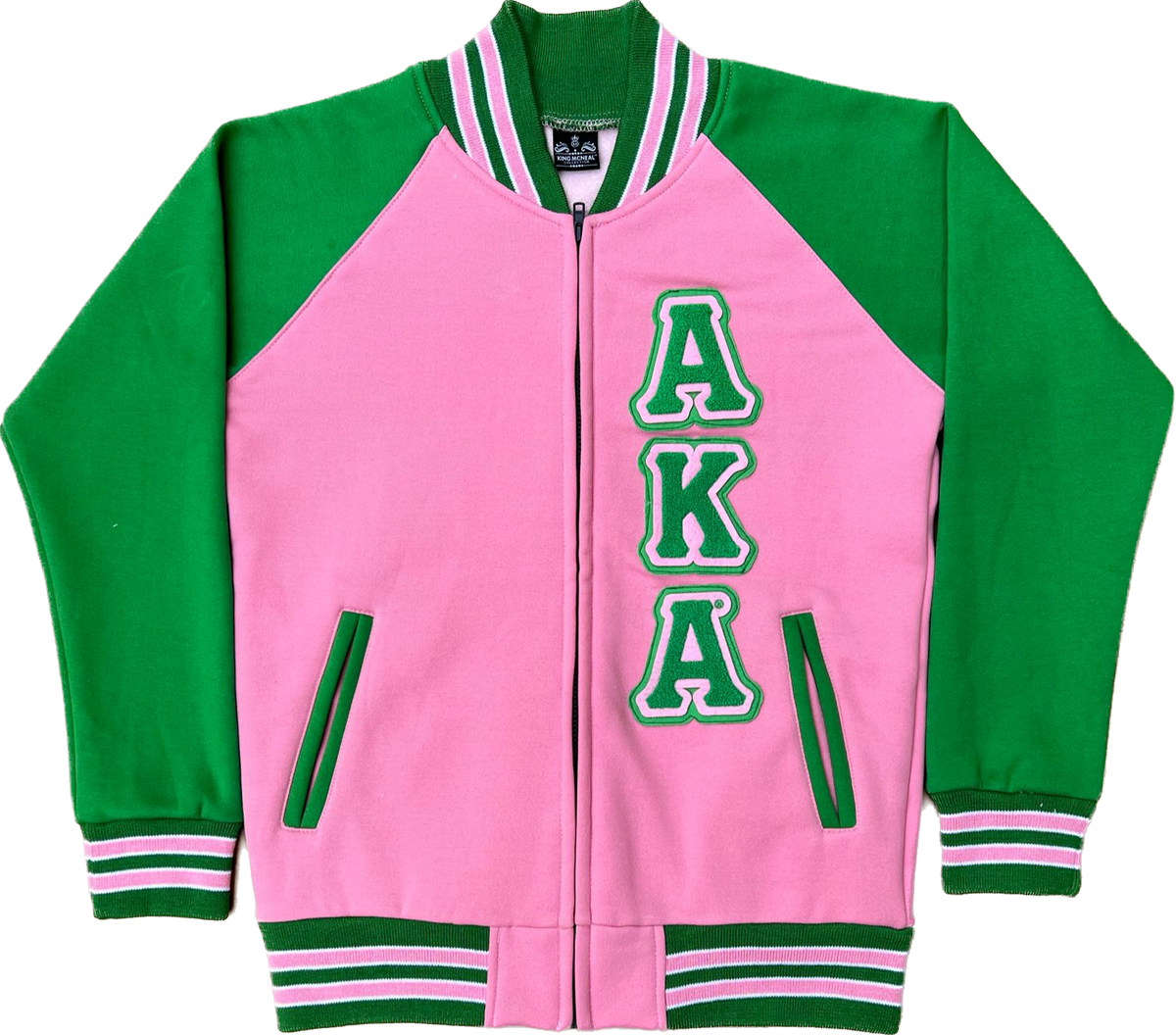 AKA Green Varsity Fleece Letterman Jacket (Unisex Size)