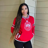 DST Red Crest Chenille Crewneck
