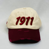“1911” Kappa Alpha Psi Kream & Krimson distressed hat