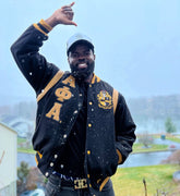 Alpha Wool And Leather Letterman Jacket