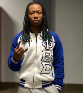 PBS White Varsity Fleece Jacket