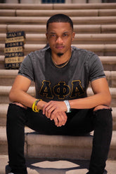 Alpha acid wash vintage black t-shirt