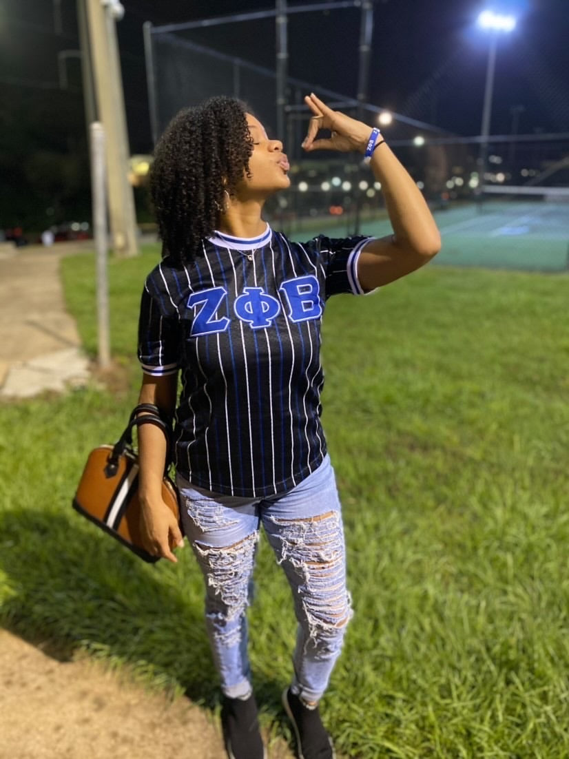 Zeta Phi Beta Black Baseball Jersey M