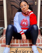 Delta Grey Crest Chenille Crewneck