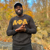 Alpha Black Pocket Chenille Crewneck