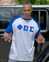 White & Blu Sigma Raglan Premium Shirt