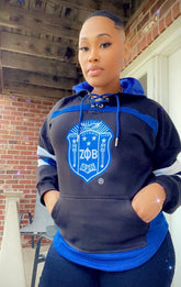 Zeta Black Hockey Hoodie Unisex