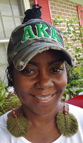 AKA Camo (Green Letters) Hat