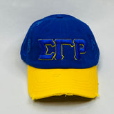 “ΣΓΡ” SGRho Royal Blue & Yellow Gold Hat