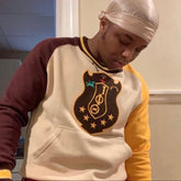 Iota Opposite Sleeve Crest Chenille Crewneck