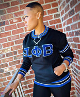 Zeta Phi Beta Black Chenille Crewneck