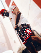 Kappa Black Pinstripe Heavy Mesh Basketball Shorts