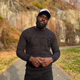 Alpha 1906 Black on Black Chenille Crewneck