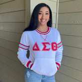 Delta Sigma Theta White Chenille Crewneck
