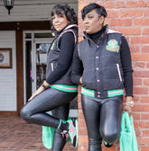 AKA Black Hooded Puffer Vest Sherpa Lining Read Description